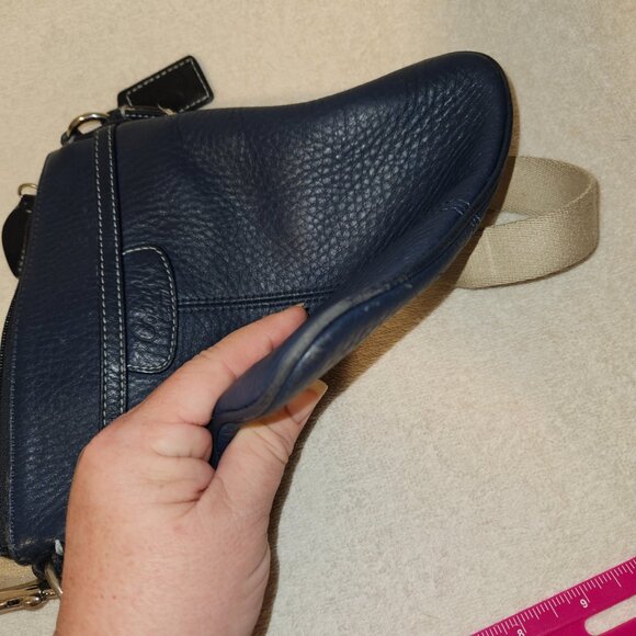 COACH 42206 Penelope Navy Pebbled Leather Crossbody - Picture 8 of 10